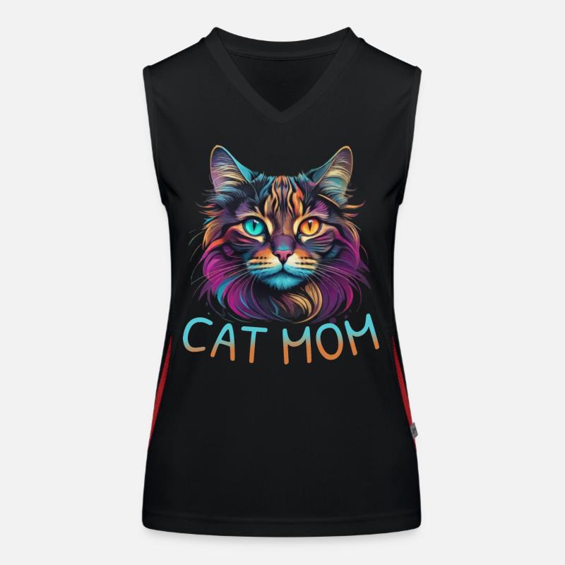 Cat Mom Women's Functional Contrast Tank Top