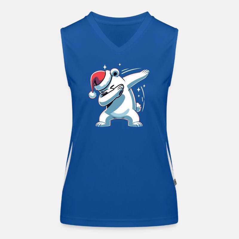 Dabbing Christmas Polar Bear Dab Christmas Women's Functional Contrast Tank Top