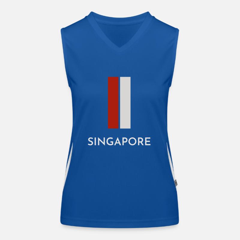 Drapeau de Singapour, fierté de Singapour Débardeur respirant contrasté Femme