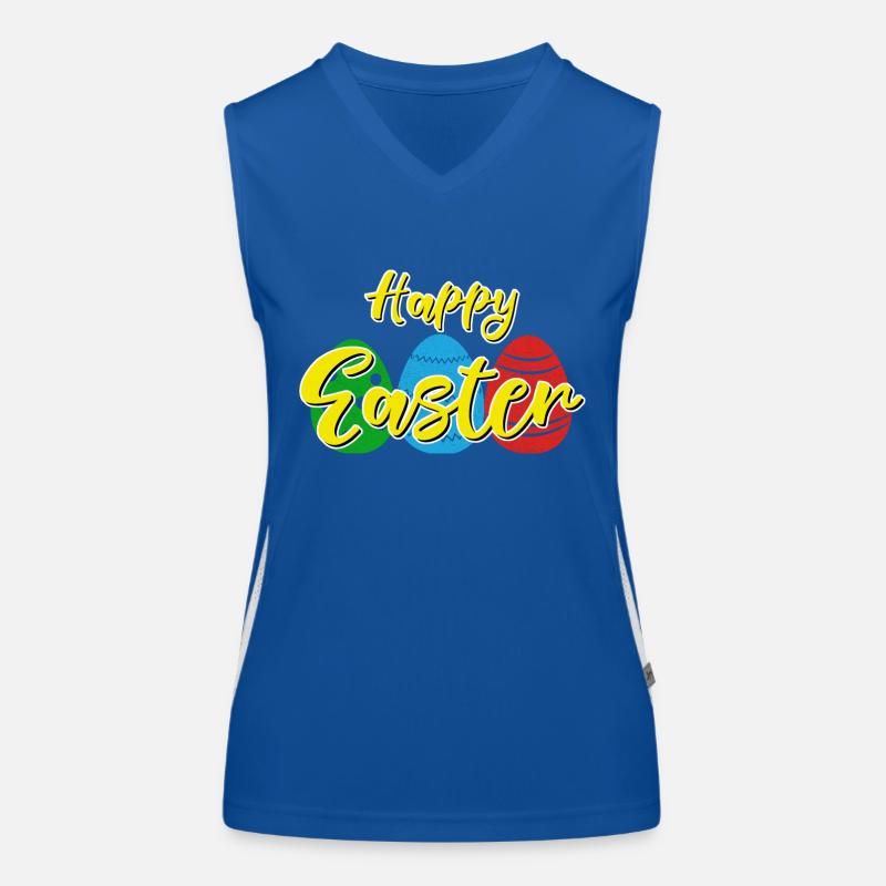 Frohe Ostern - Osterhase Ostereier Feier Geschenk Funktionelles Kontrast-Tank Top für Frauen