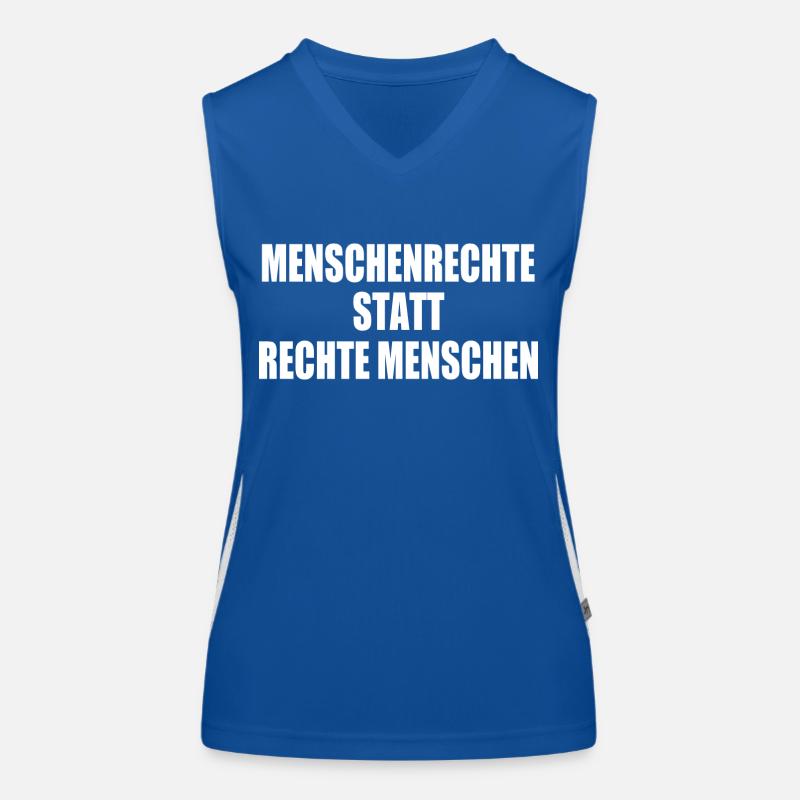 menschenrechte statt rechte menschen Funktionelles Kontrast-Tank Top für Frauen