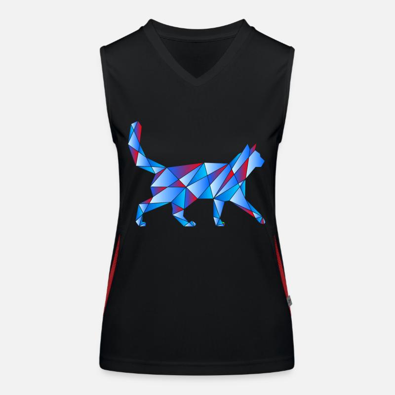 Blaue Katze Funktionelles Kontrast-Tank Top für Frauen