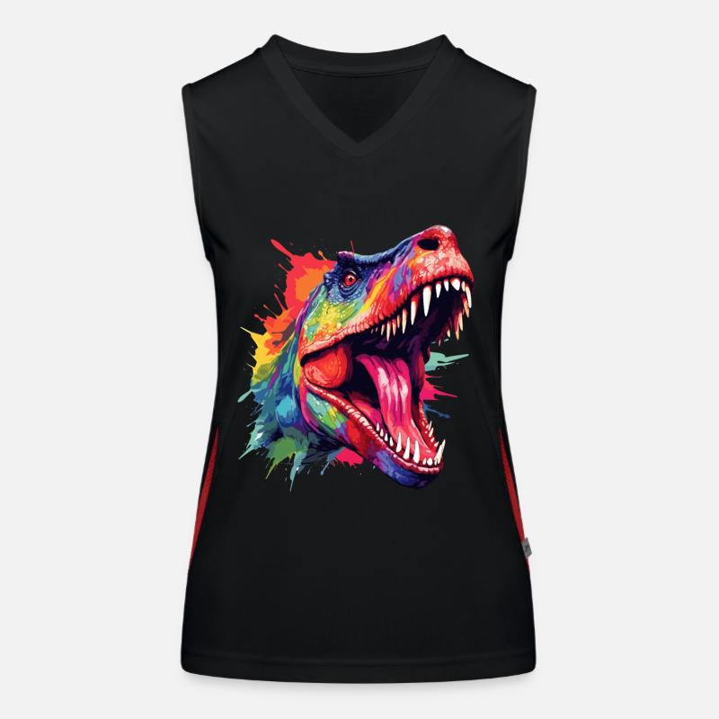 T-rex Dinosaur Women's Functional Contrast Tank Top