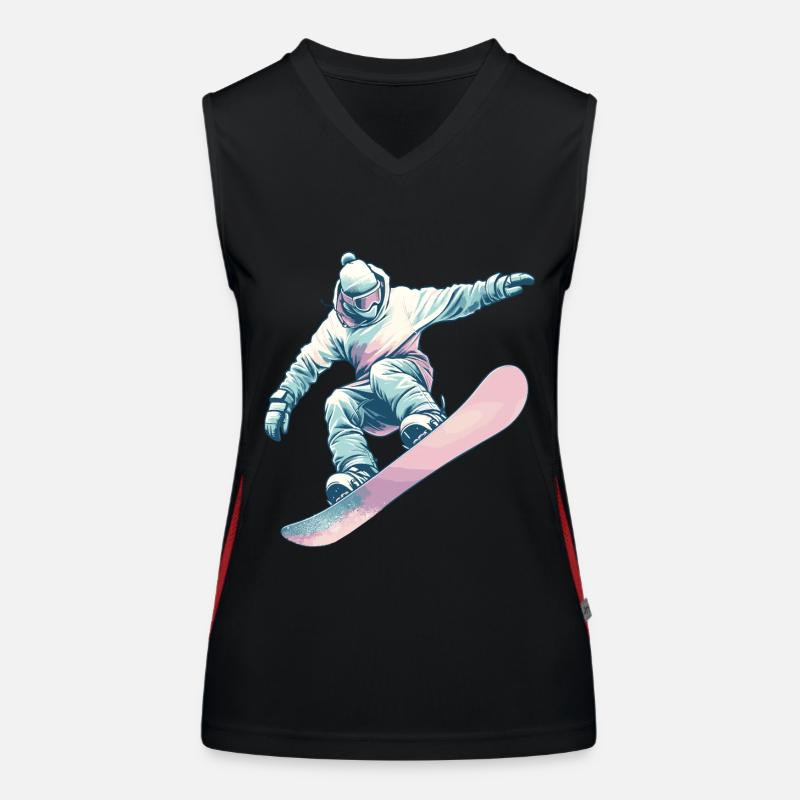 Snowboarder with pastel colors Women's Functional Contrast Tank Top