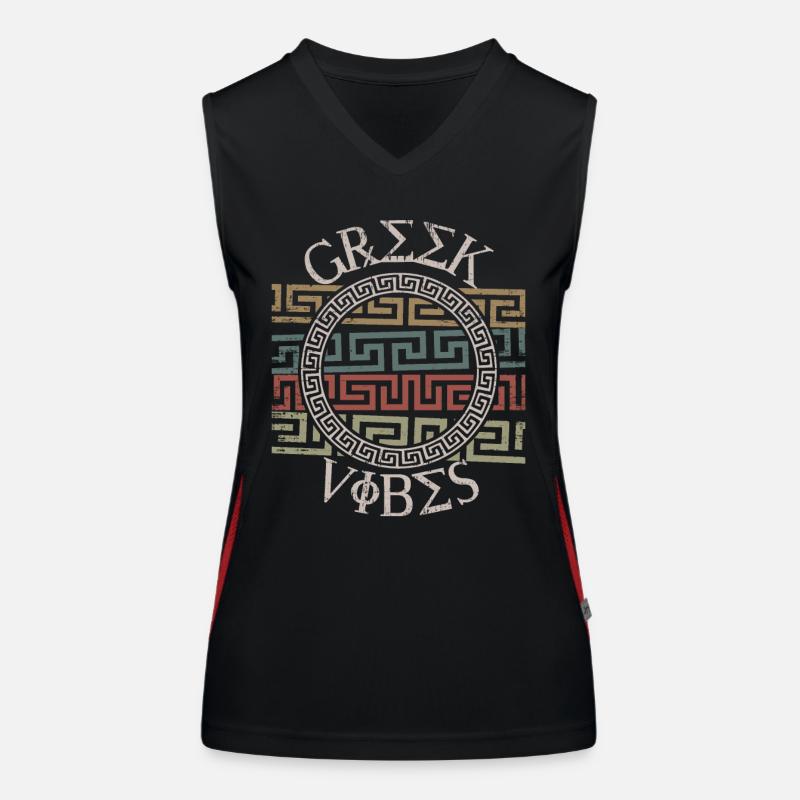 Greek pattern, Greece Women's Functional Contrast Tank Top