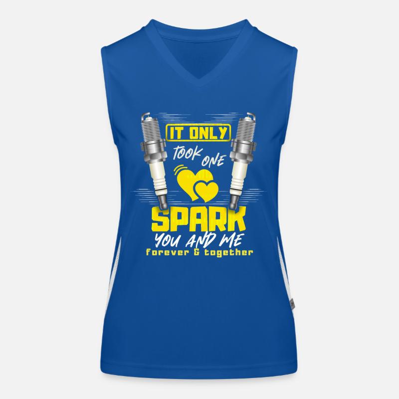 Spark plugs, Spark plug, Valentine's Day slogan Women's Functional Contrast Tank Top