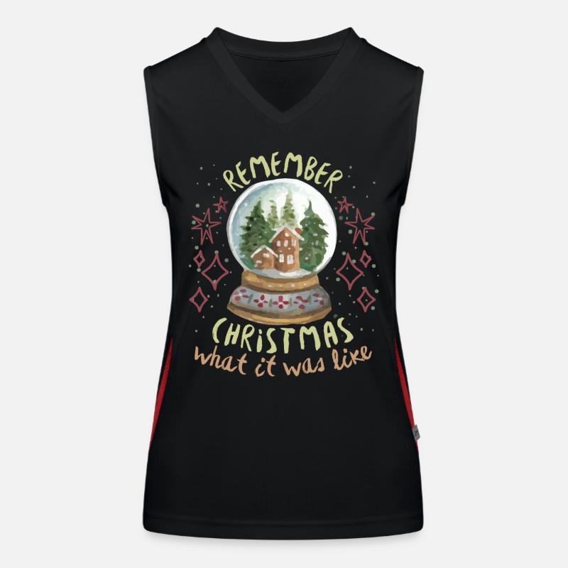 Christmas, nostalgic saying with snow globe Women's Functional Contrast Tank Top
