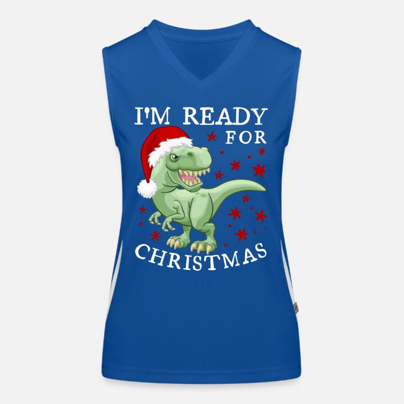 Dinosaure Noël dicton drôle Débardeur respirant contrasté Femme