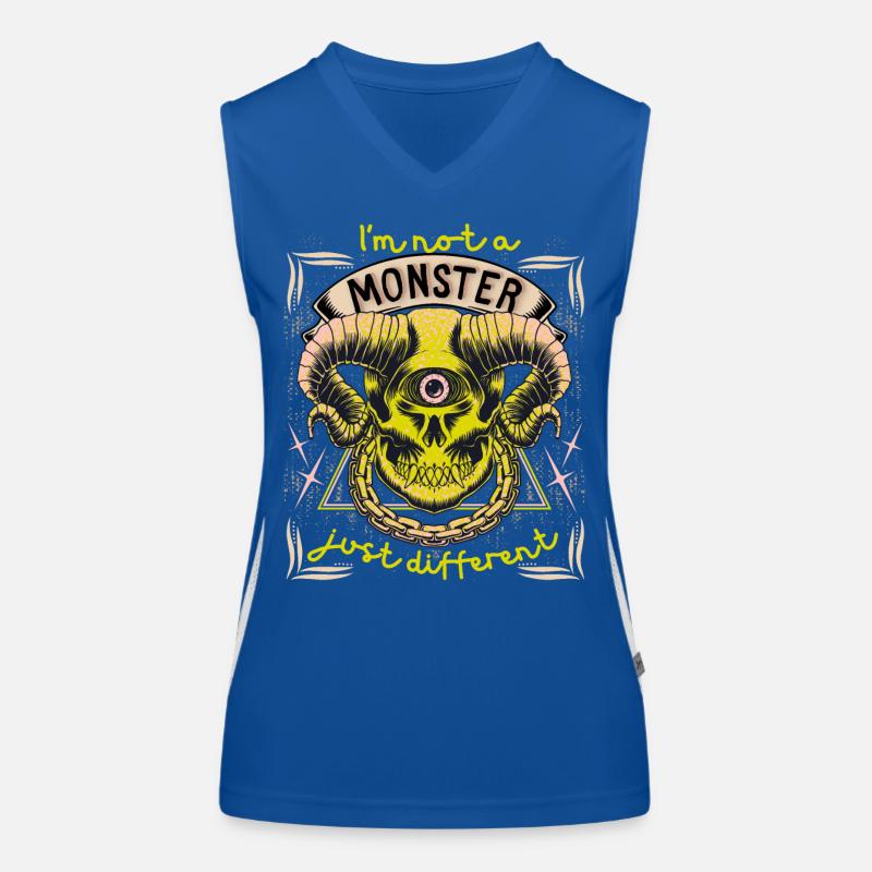 Monster zombie, introverted, funny saying Women's Functional Contrast Tank Top