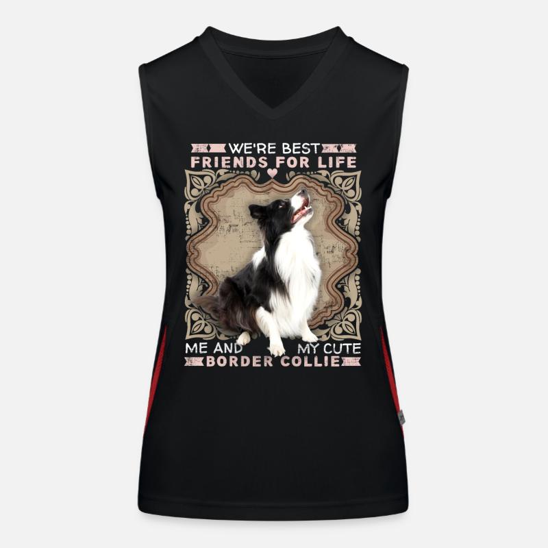 Border-Collie, Hund, lustiger Spruch Funktionelles Kontrast-Tank Top für Frauen