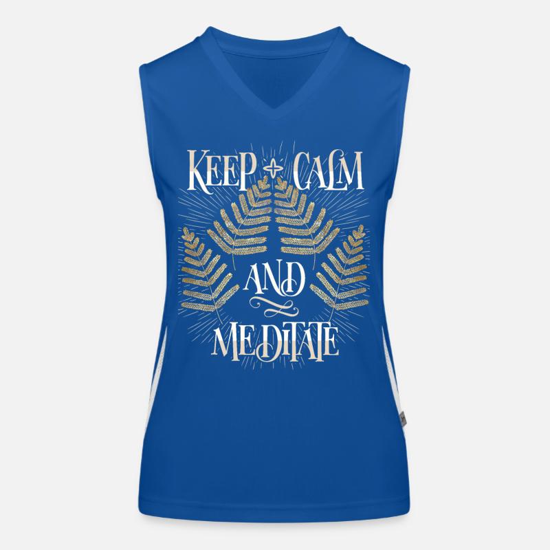 Meditation, Meditieren, Keep-Calm, lustiger Spruch Funktionelles Kontrast-Tank Top für Frauen
