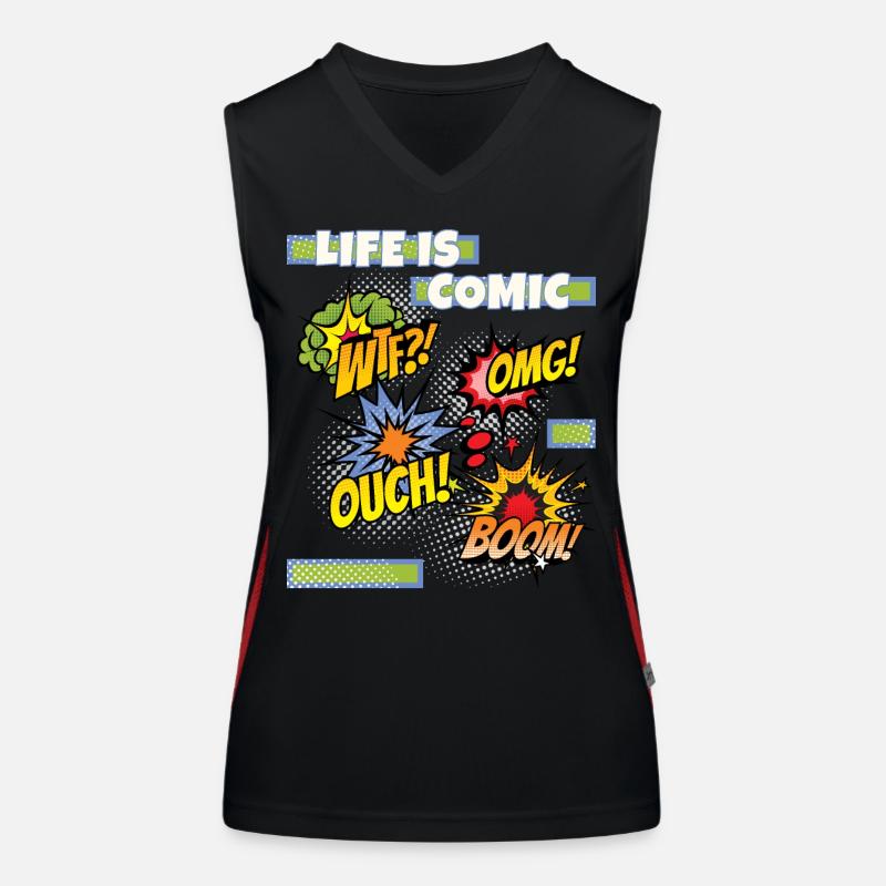 Comic, comic strips, funny saying comic style Women's Functional Contrast Tank Top
