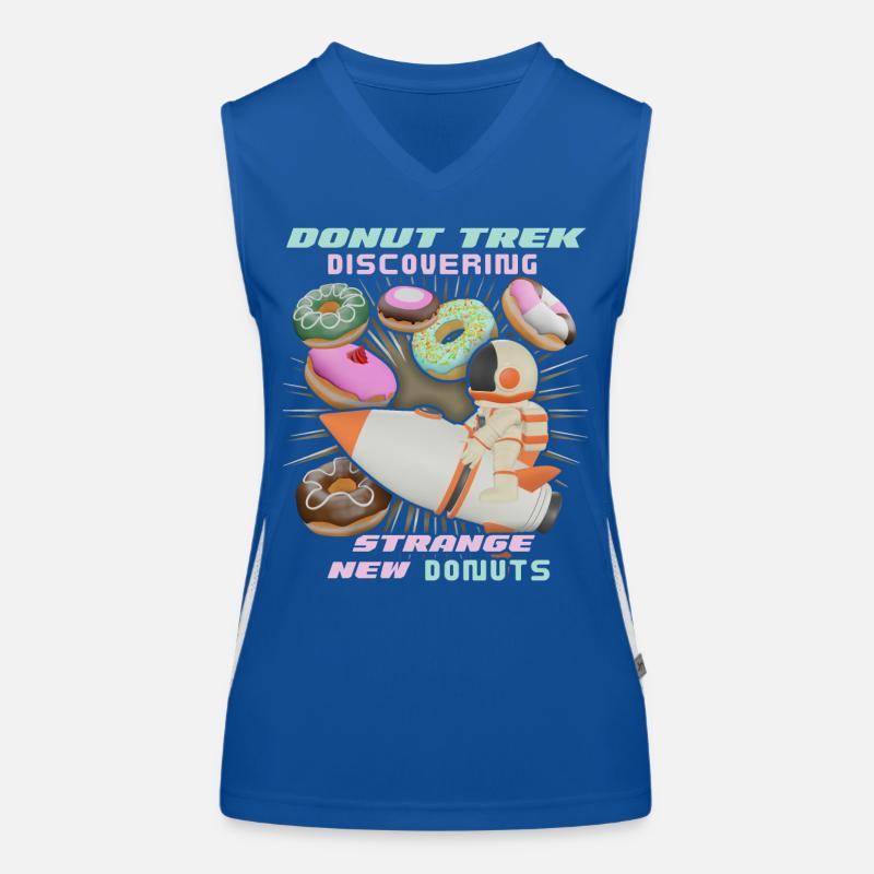 Donut trek, beignets dans l’espace, drôle d’astronaute Débardeur respirant contrasté Femme