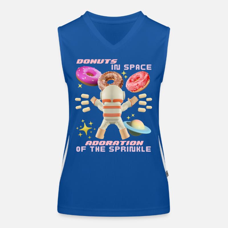 Donut space, beignets dans l’espace, drôle d’astronaute Débardeur respirant contrasté Femme