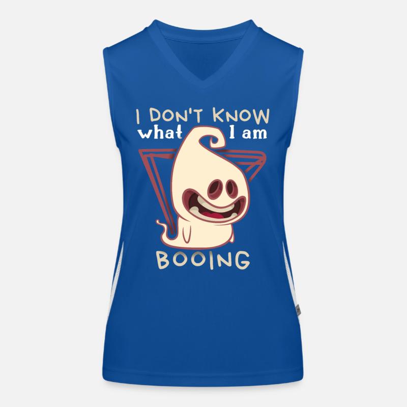 Funny ghost, boo-terror saying Halloween Women's Functional Contrast Tank Top