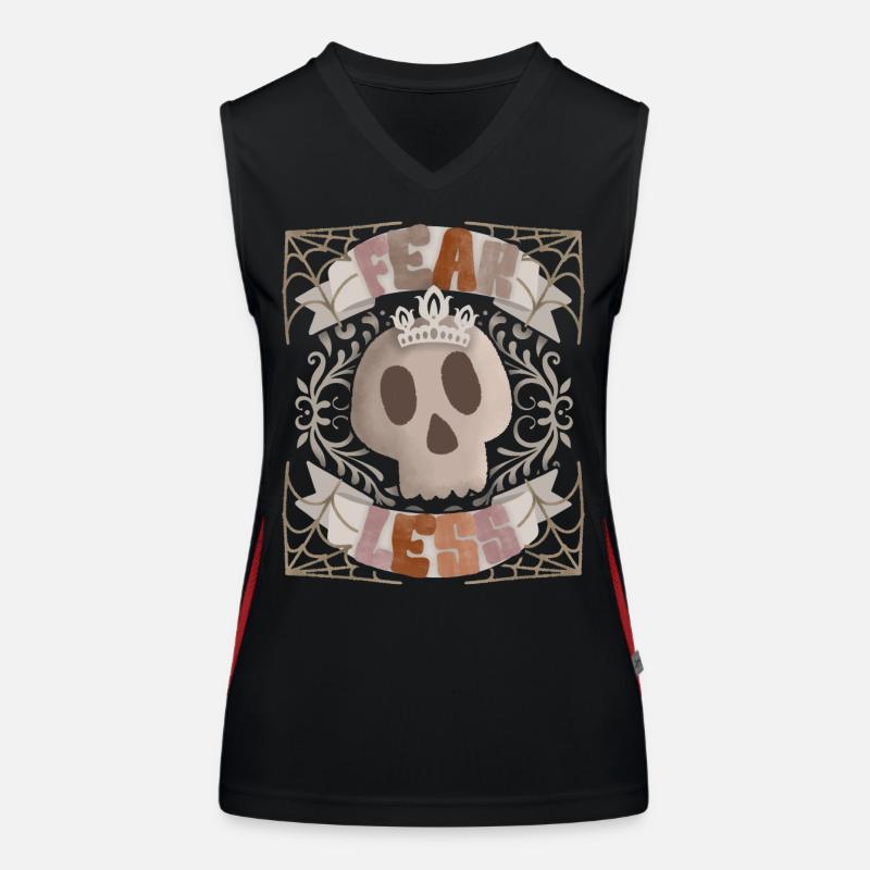 Skull-with-Crown, Spell Fear-Less, Skull Women's Functional Contrast Tank Top