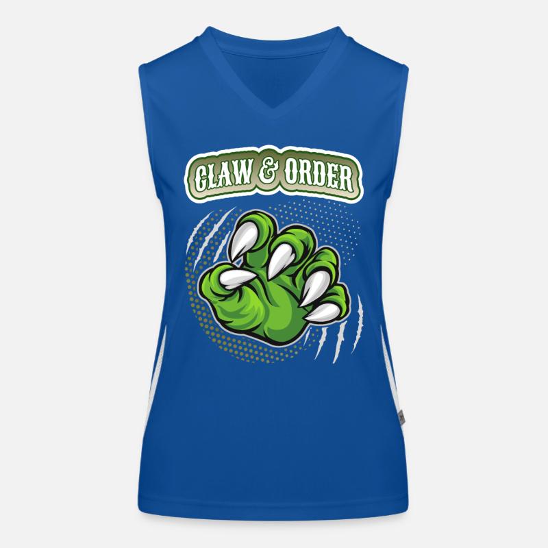 Klaue, Dinosaurier Kralle lustiger Spruch, Pun Funktionelles Kontrast-Tank Top für Frauen