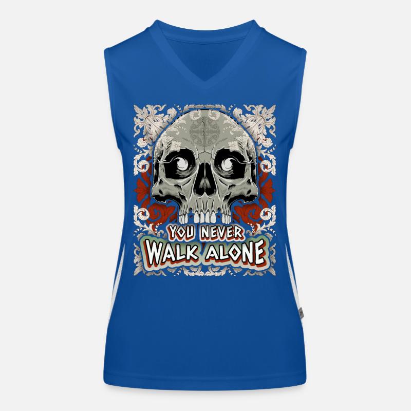 Skull, baroque pattern, funny saying, gothic Women's Functional Contrast Tank Top