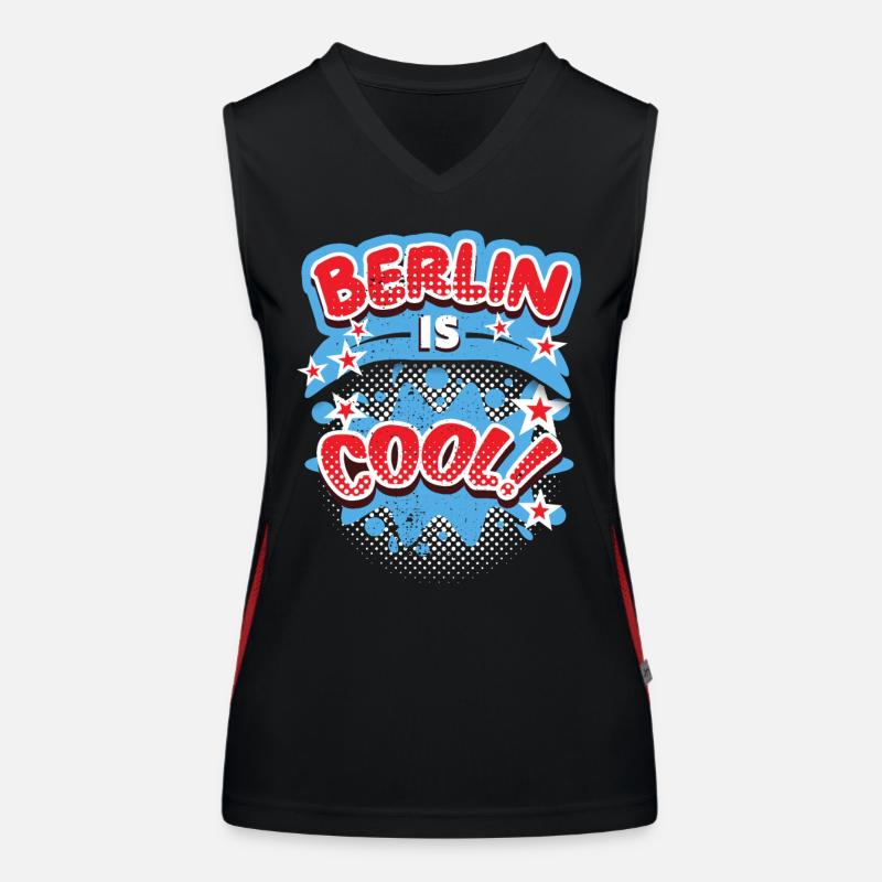 Berlin-Allemagne, Berlin-Design, Berlin-Spruch Débardeur respirant contrasté Femme