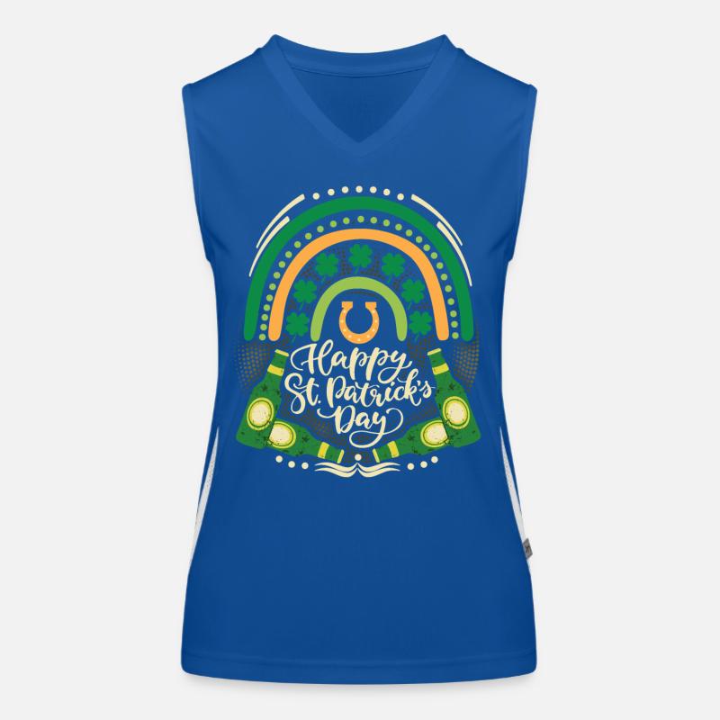 St Patrick's Day Beer Drinker, Irish, Rainbow Women's Functional Contrast Tank Top