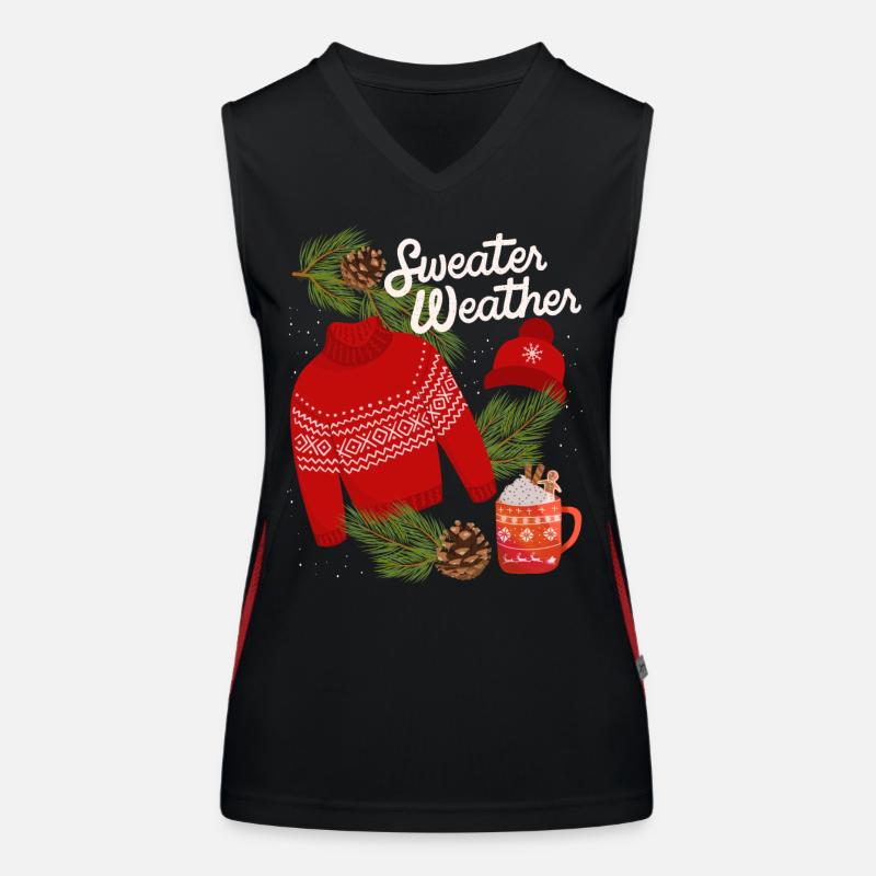 Pull-Weather, drôle de dicton, hiver, pull Débardeur respirant contrasté Femme