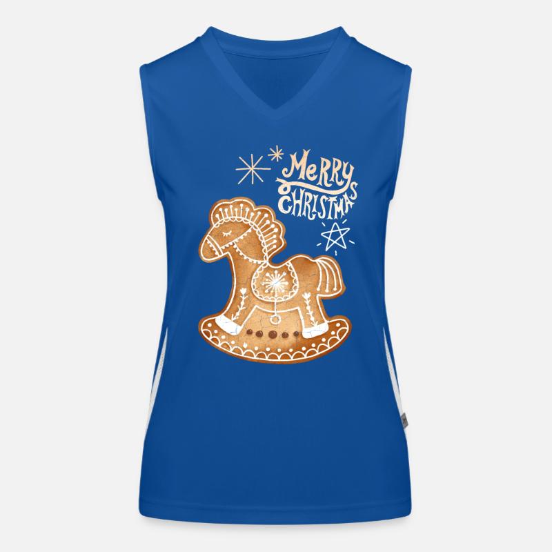 Gingerbread Cheval gingerbread-cheval Noël Débardeur respirant contrasté Femme