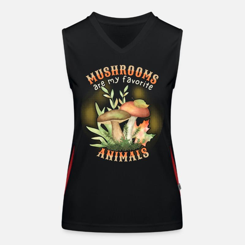 Forest mushrooms, mushrooms, funny saying Women's Functional Contrast Tank Top