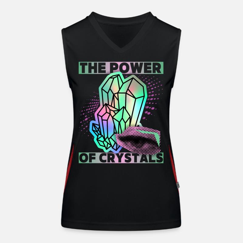 Crystals, Magic Crystals Saying Crystal-Power Women's Functional Contrast Tank Top