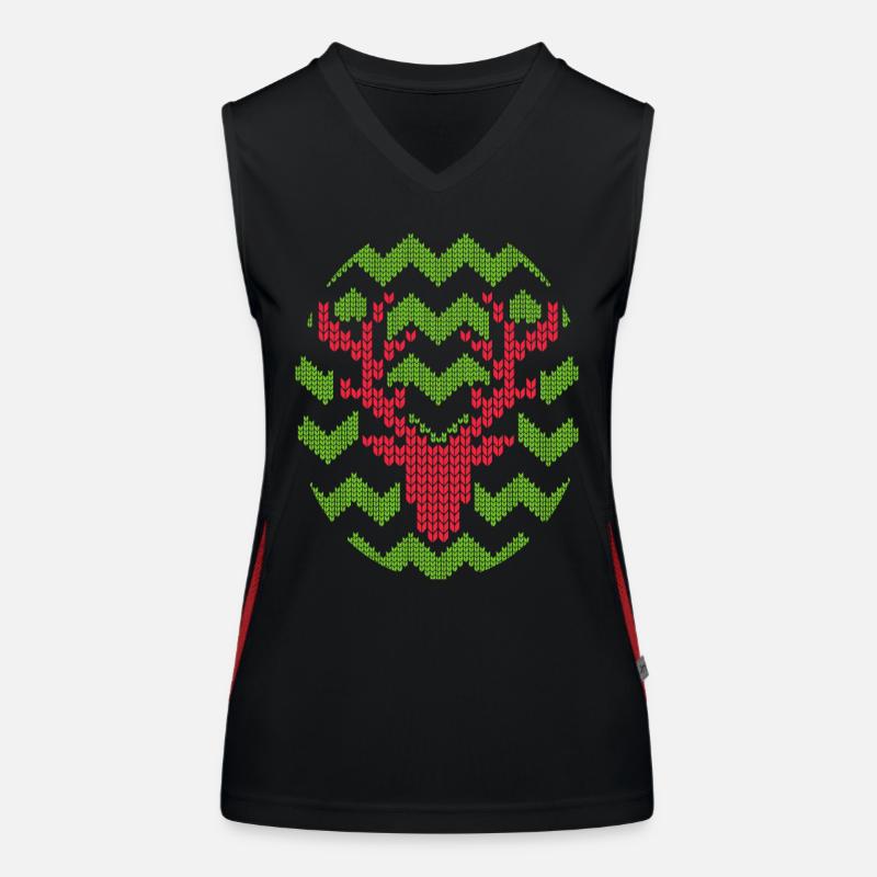 Reindeer Christmas knitted pattern knitted motif Women's Functional Contrast Tank Top