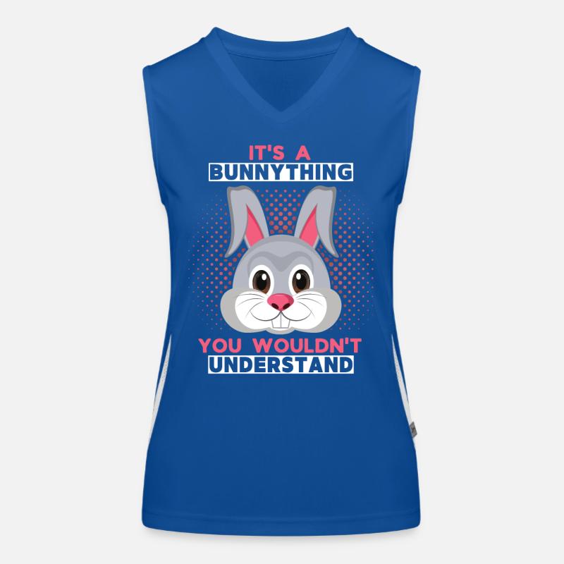 Rabbit, funny saying Comic Rabbit It's a Bunnything Women's Functional Contrast Tank Top