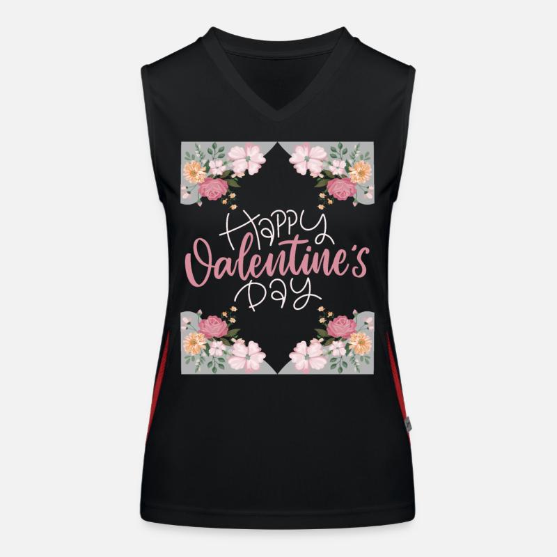 Saint-Valentin, Joyeuse-Saint-Valentin, dicton, fleurs Débardeur respirant contrasté Femme