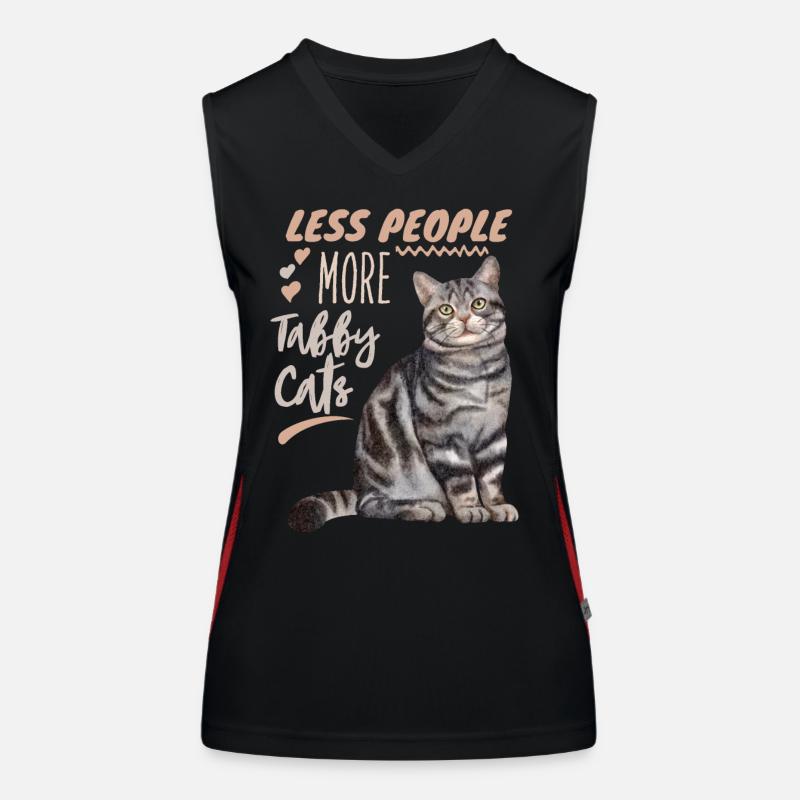 Katze, Tabby-Cat, getigerte Katze lustiger Spruch Funktionelles Kontrast-Tank Top für Frauen