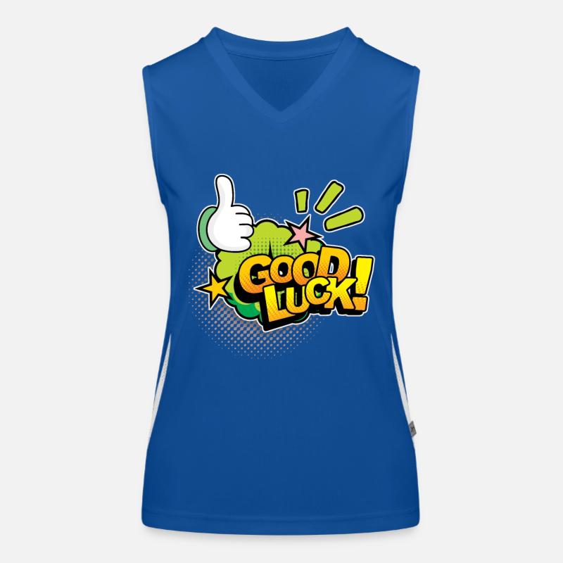 Good Luck Comic, Comic-Strips, Daumen nach oben Funktionelles Kontrast-Tank Top für Frauen
