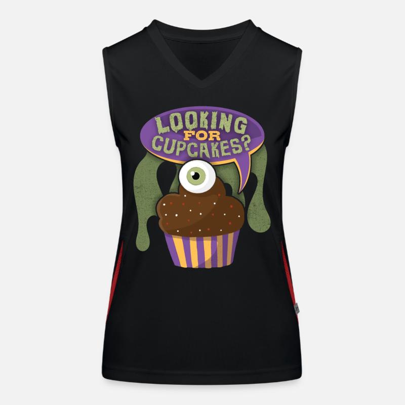 Cupcakes, muffins avec motif d’yeux étrange dicton Débardeur respirant contrasté Femme