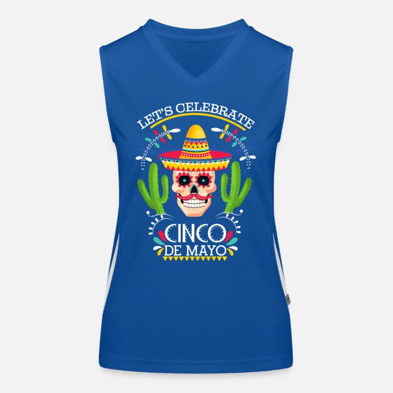 Cinco-De-Mayo, Mexikanischer Feiertag mitTotenkopf Funktionelles Kontrast-Tank Top für Frauen
