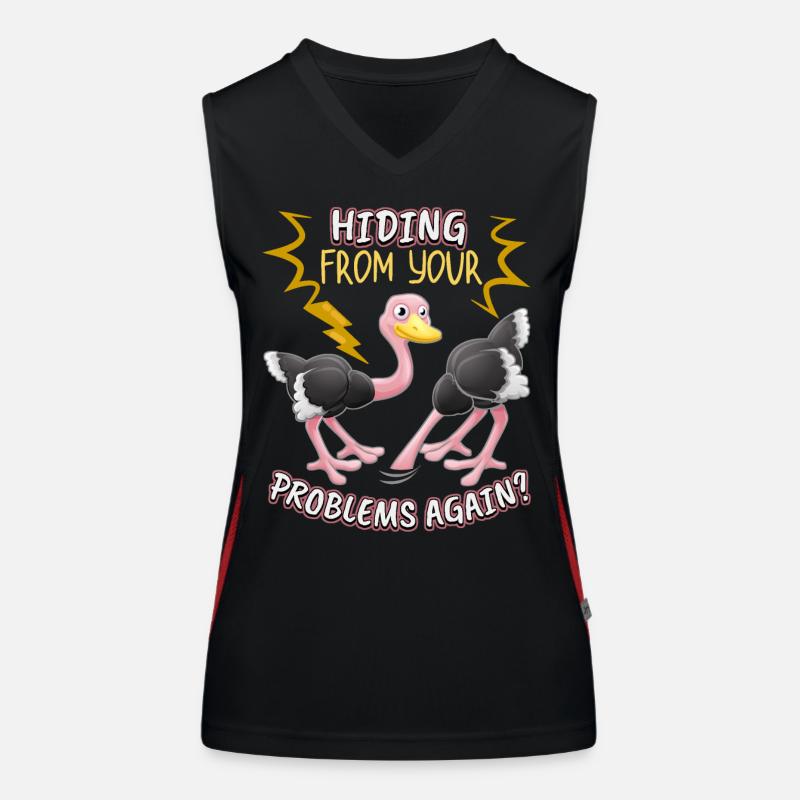 Funny Bouquet Bird-Strauss Comic Problem Solution Débardeur respirant contrasté Femme