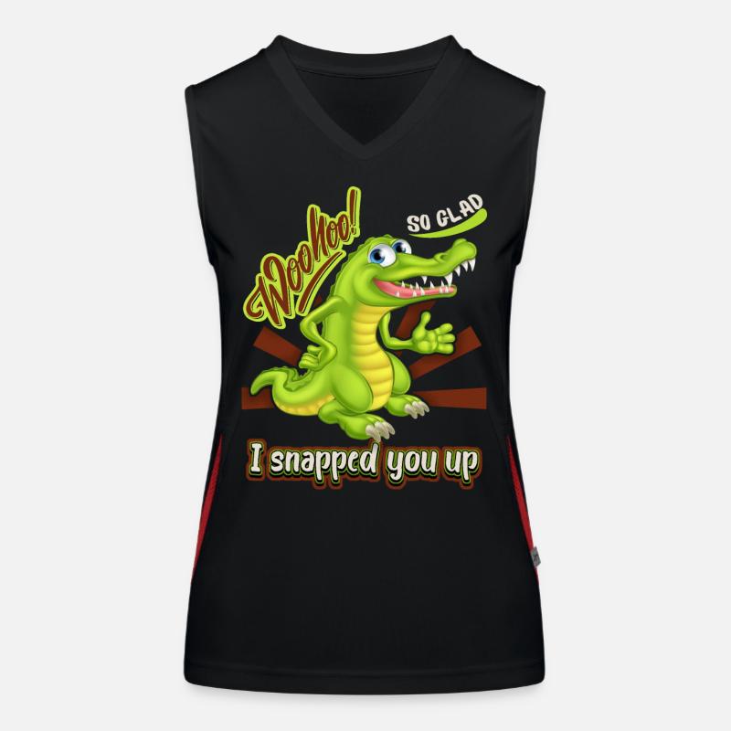 Krokodil-Crocodile, lustiger Spruch, Valentinstag Funktionelles Kontrast-Tank Top für Frauen