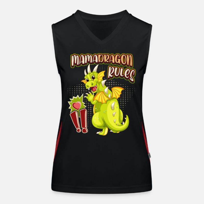 Mama-Drache, Mamadragon, lustiger Muttertag Spruch Funktionelles Kontrast-Tank Top für Frauen
