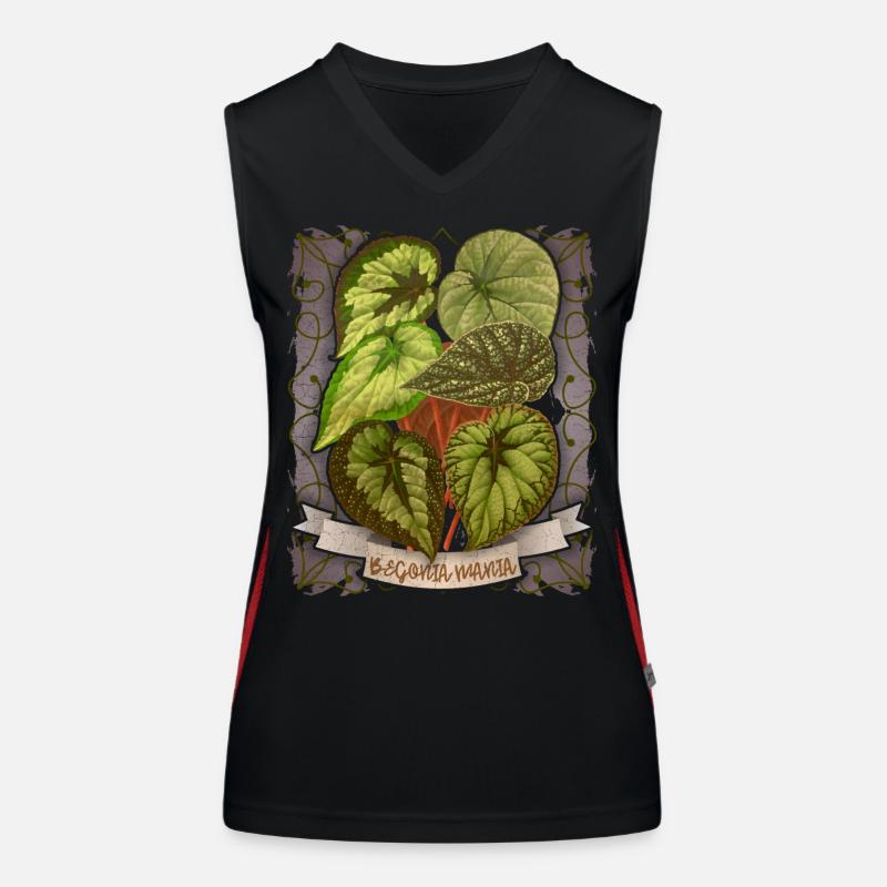 Vintage Begonie Blume botanische Illustration Funktionelles Kontrast-Tank Top für Frauen
