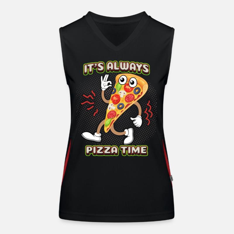 Pizza comique, drôle de dicton de pizza, pizza de dessin animé Débardeur respirant contrasté Femme