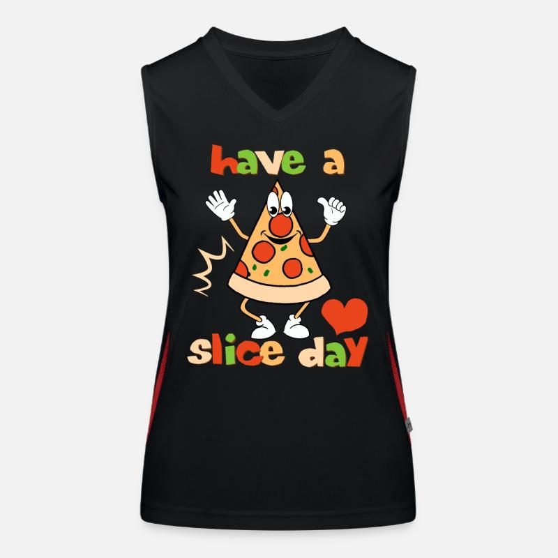 Pizza comic, pun, pun, saying for pizza fans Women's Functional Contrast Tank Top