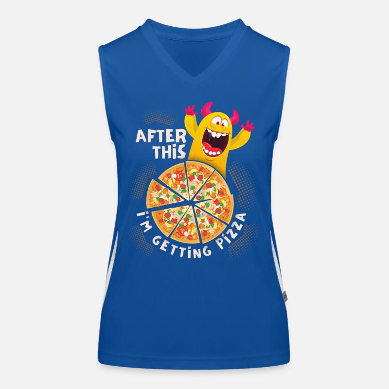 Drôle de monstre de pizza, pizzo, récompense Débardeur respirant contrasté Femme