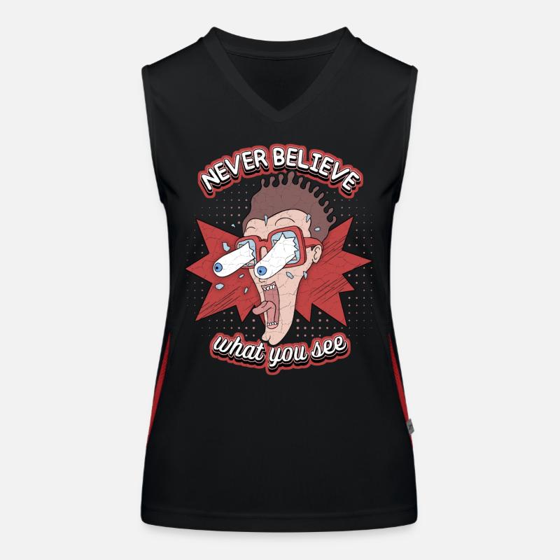 Comic, Comic Strips, Crazy Man, Funny Saying Women's Functional Contrast Tank Top