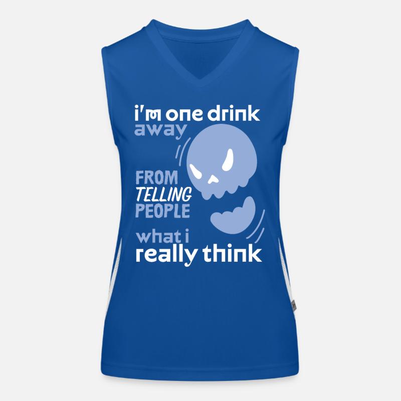 Comic Totenkopf Skull lustiger Spruch, Trinkspruch Funktionelles Kontrast-Tank Top für Frauen