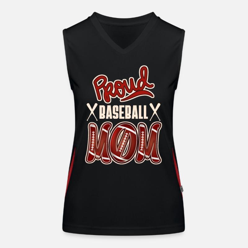 Proud Baseball-Mom, American Baseball Design Funktionelles Kontrast-Tank Top für Frauen