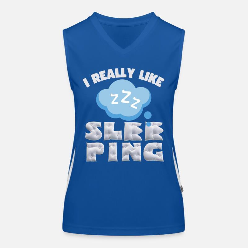 Sleep, sleep, funny saying with pillows Women's Functional Contrast Tank Top