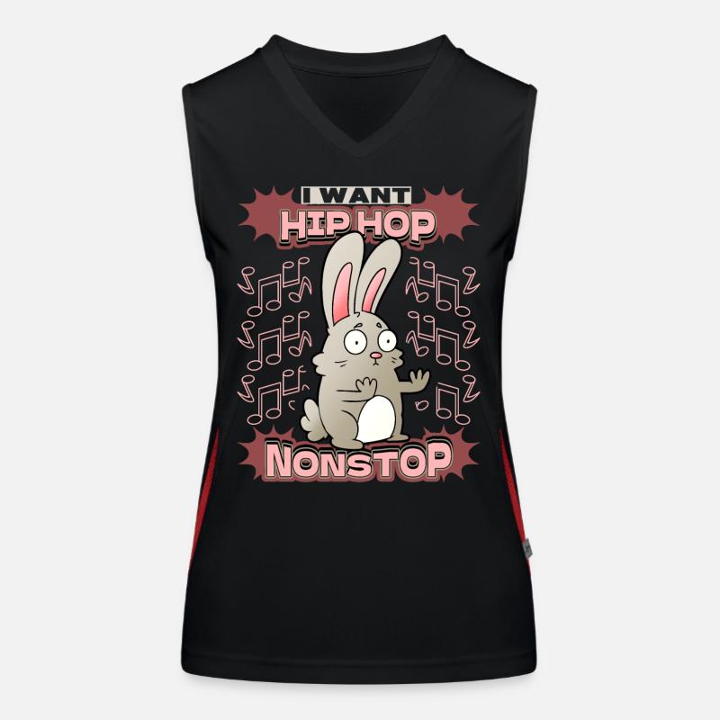 Rabbit Comic Illustration Hip-Hop Bunny, Pun Women's Functional Contrast Tank Top