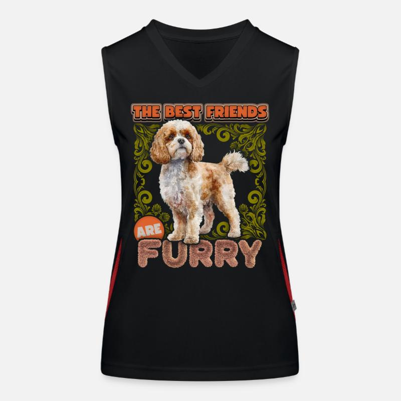 Illustration vintage de chien Cavapoo, drôle de dicton Débardeur respirant contrasté Femme