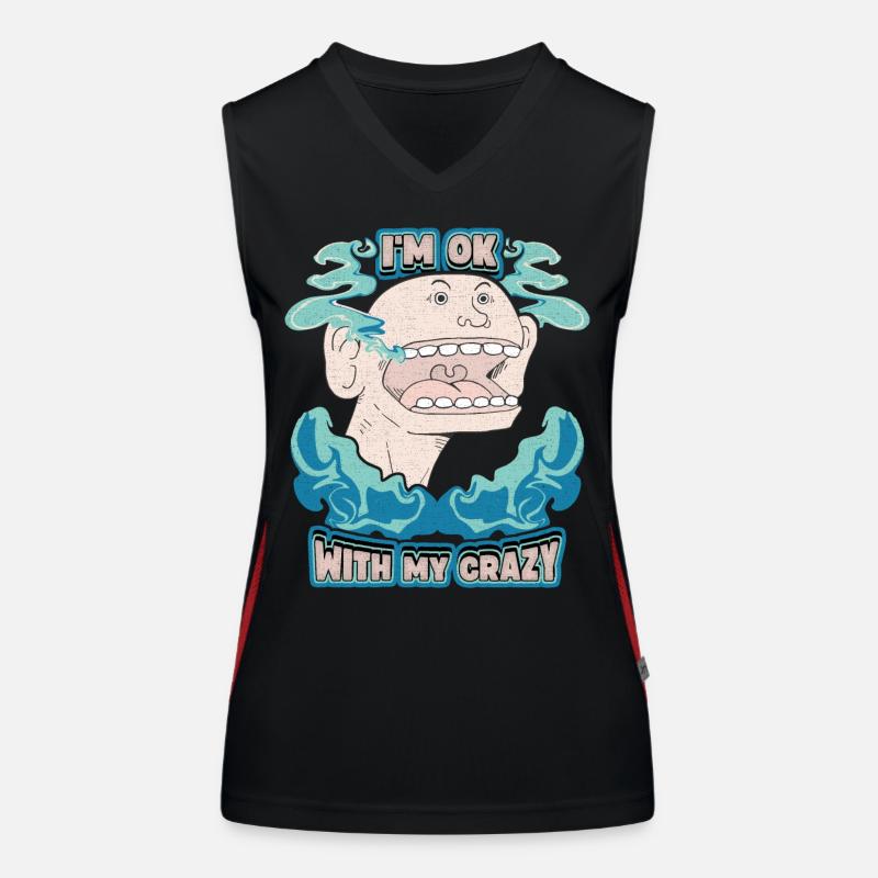 Comic, Comic-Strips, Crazy Man, lustiger Spruch Funktionelles Kontrast-Tank Top für Frauen