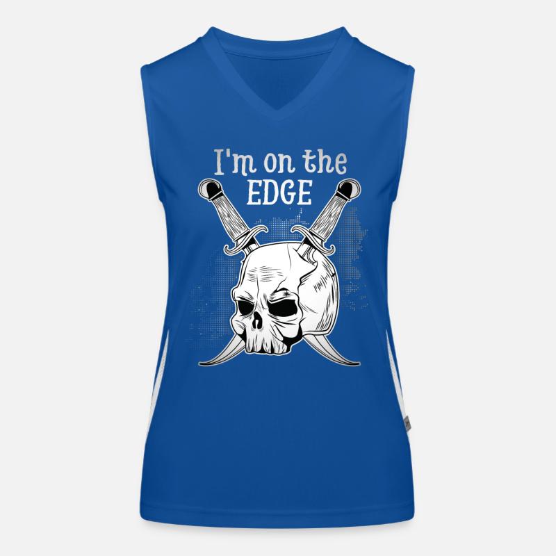 Funny skull, skull with dagger, saying Women's Functional Contrast Tank Top